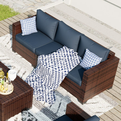 Canapé de patio 70 po de large avec coussins 70 po