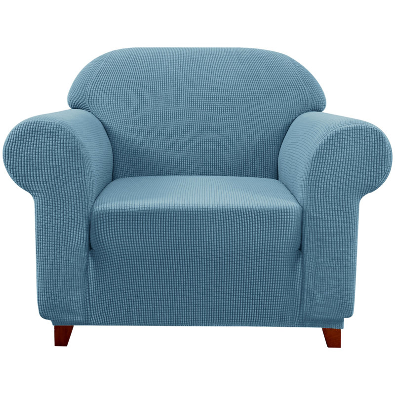 Box Cushion Armchair Slipcover, Denim Blue