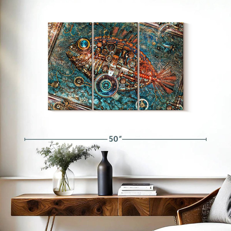Steampunk Fish, 24" H x 38" W