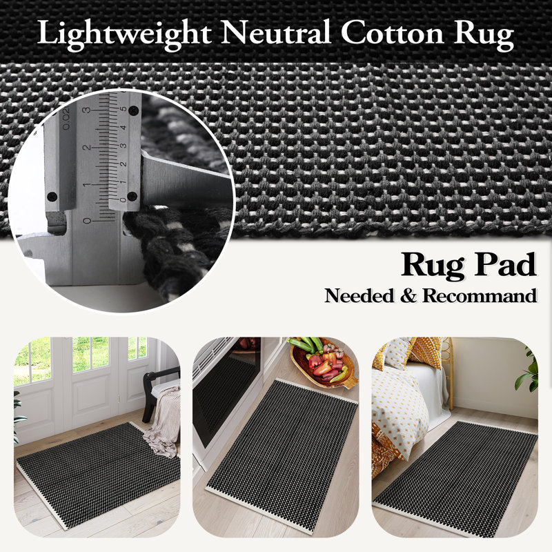 Tapis lavable en coton tissé Griss, Tapis de couloir 2 pi x 6 pi
