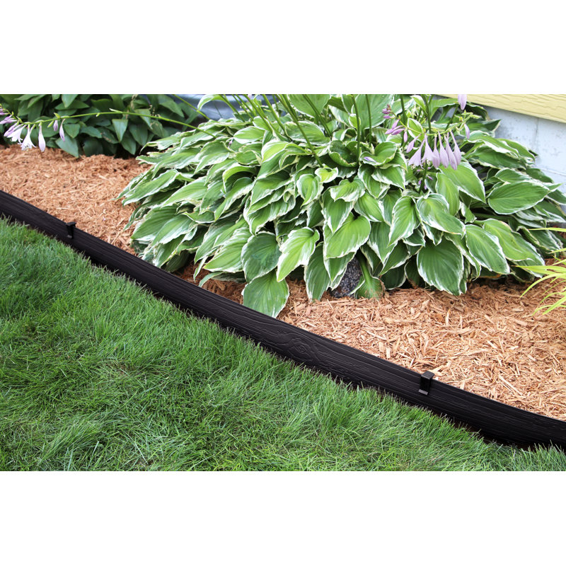 Master Mark 40 ft. Black Plastic Lawn Edging with Stakes
