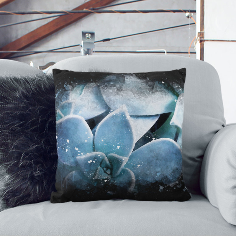 Square Throw Cushion, Black, 55cm H x 55cm W x 20cm D