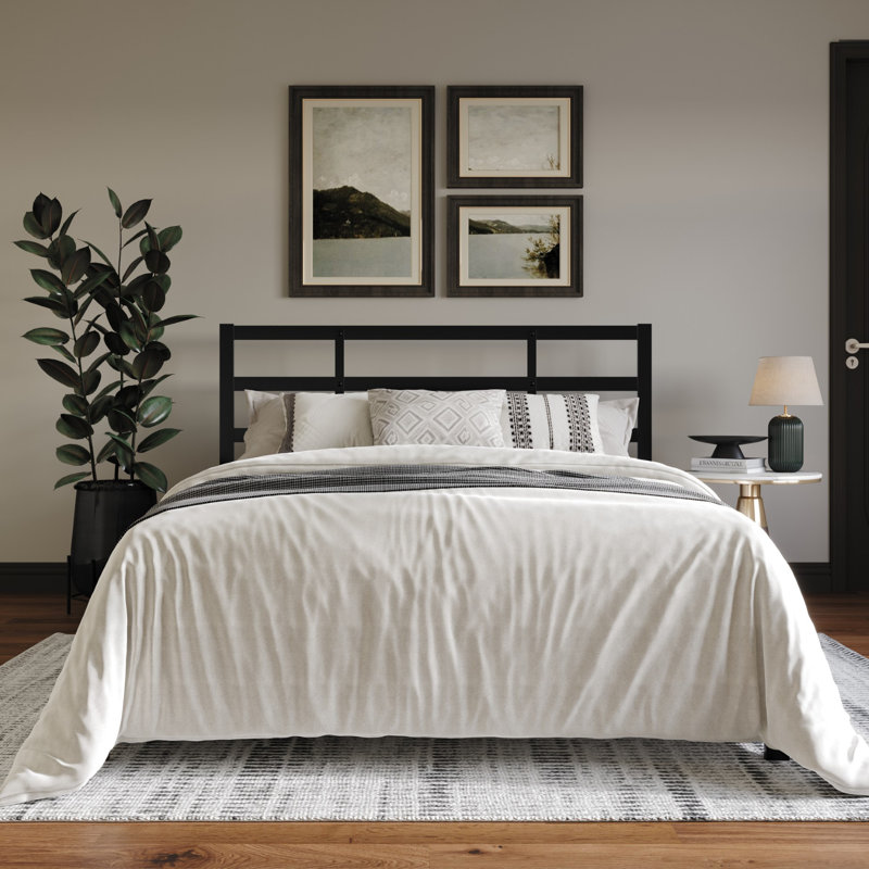 Adylan Metal Platform Bed, King, Black