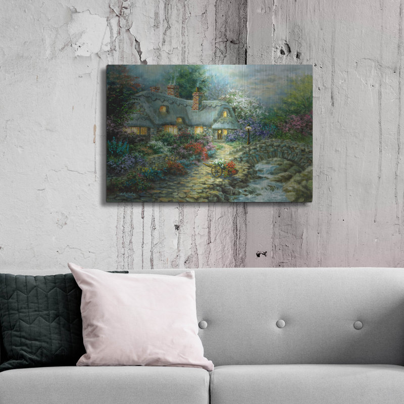  «Country Cottage» par Nicky Boehme, art mural en métal, 36 po x 24 po, H 24 po x l 36 po