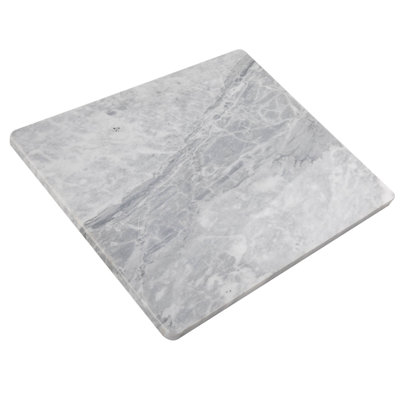Lovdeco Marble Pastry Board, Board For Kitchen, Large Cloud White Marble Slab Gift With Non-Slip Feets, 16x20 Inch, 1 Piece