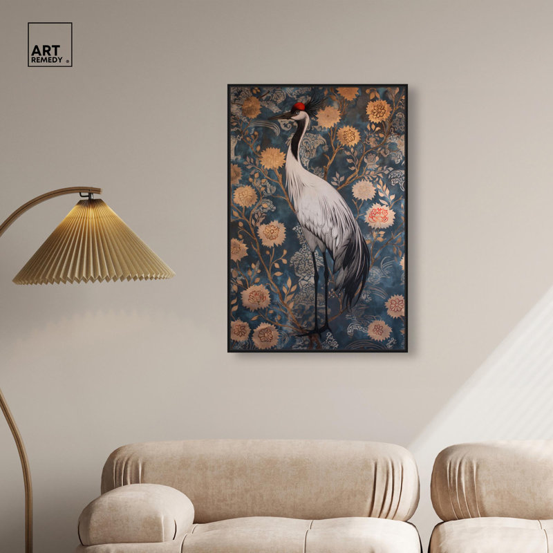 Oiseau botanique II , H 37 po x l 25 po, Structure noire