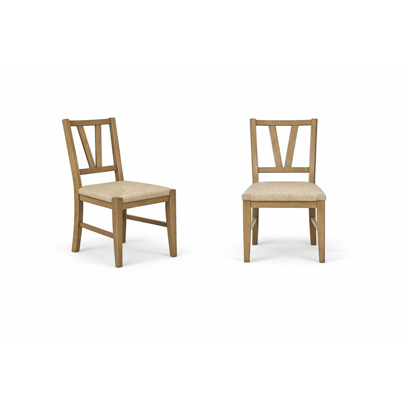 Ensemble repas 7 pièces avec table à tréteaux extensible et chaises à dossier à lattes Deemston - Anacardier
