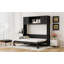 Grand lit escamotable avec armoires de rangement, noir