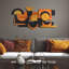 "Amber Embraces II", art mural 3D en bois massif fabriqué et fini à la main