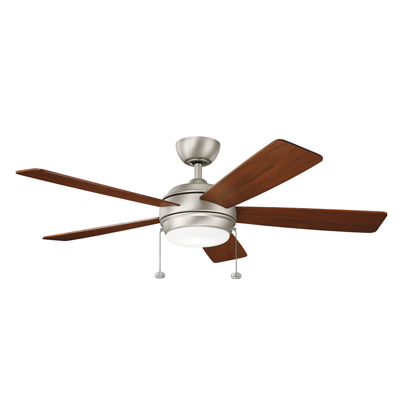 Starkk 52'' Ceiling Fan with LED Lights, Brushed Nickel with Silver Blades