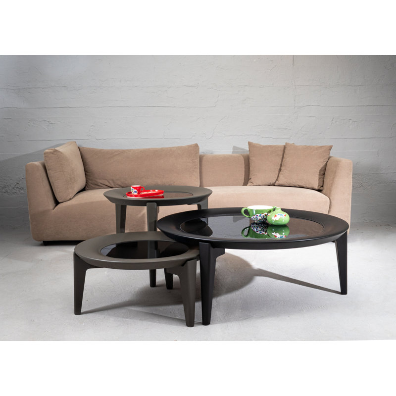 Grande table basse Wowo, H 15,7 po x L 30 po x l 30 po, Noir, noir, noir, noir