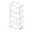 Bibliothèque, bibliothèque, étagère, 5 niveaux, H 60 po, bureau, chambre à coucher, verre trempé, blanc brillant, transparent-124374072
