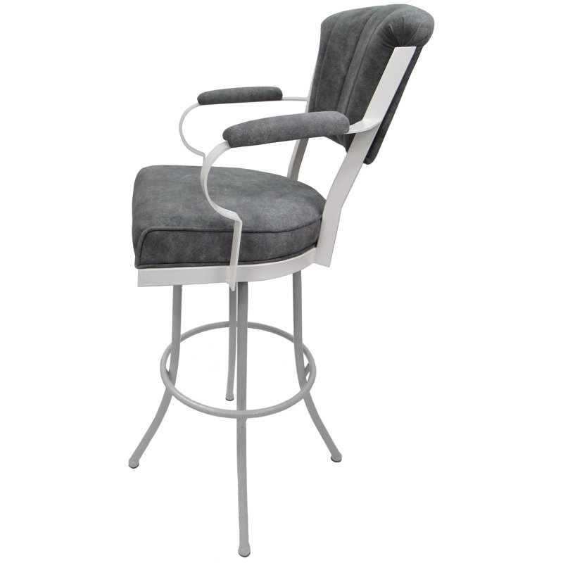 Hallah Swivel Extra Tall Stool 34" Seat, Charcoal/White