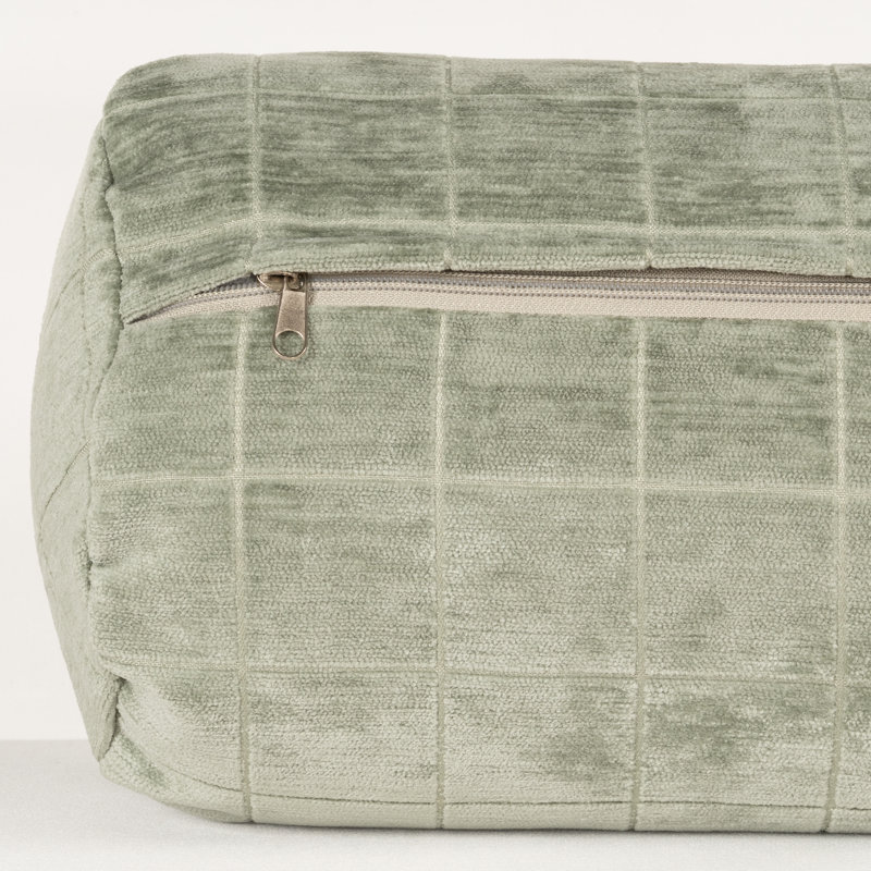 Otterville Geometric Throw Pillow, Polyester, 12"H x 21"W, Laurel Green Block