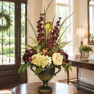 Faux Silk Arrangement in Vase