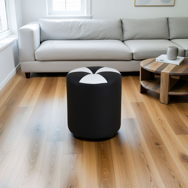 Solid + Manufactured Wood Accent Stool, Black