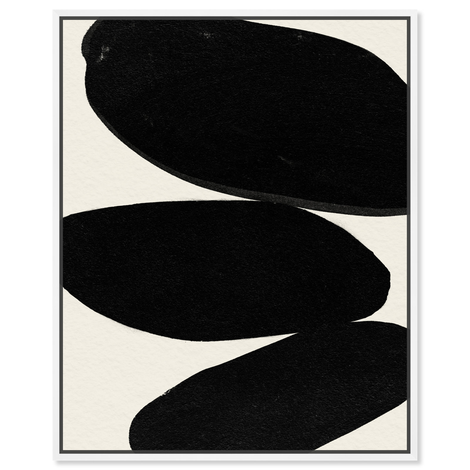 Beige And Black Abstract Modern by Oliver Gal, White, 37" H x 31" W
