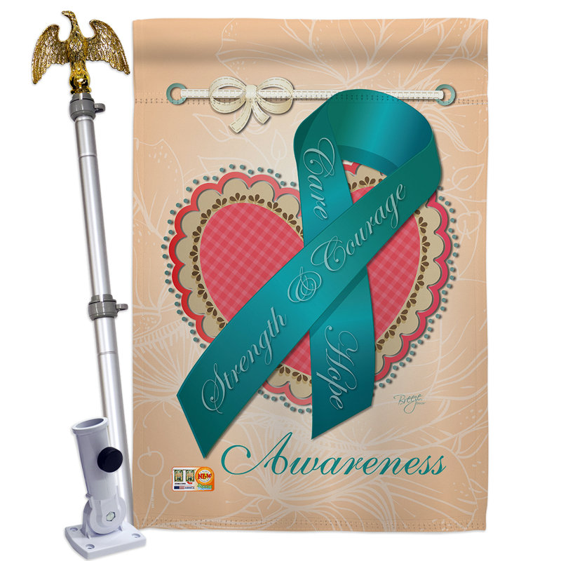 Ensemble de drapeaux en polyester 40 x 28 po Ovarian Awaress
