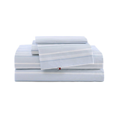 Tommy Hilfiger Printed Percale Cotton Sheet Set