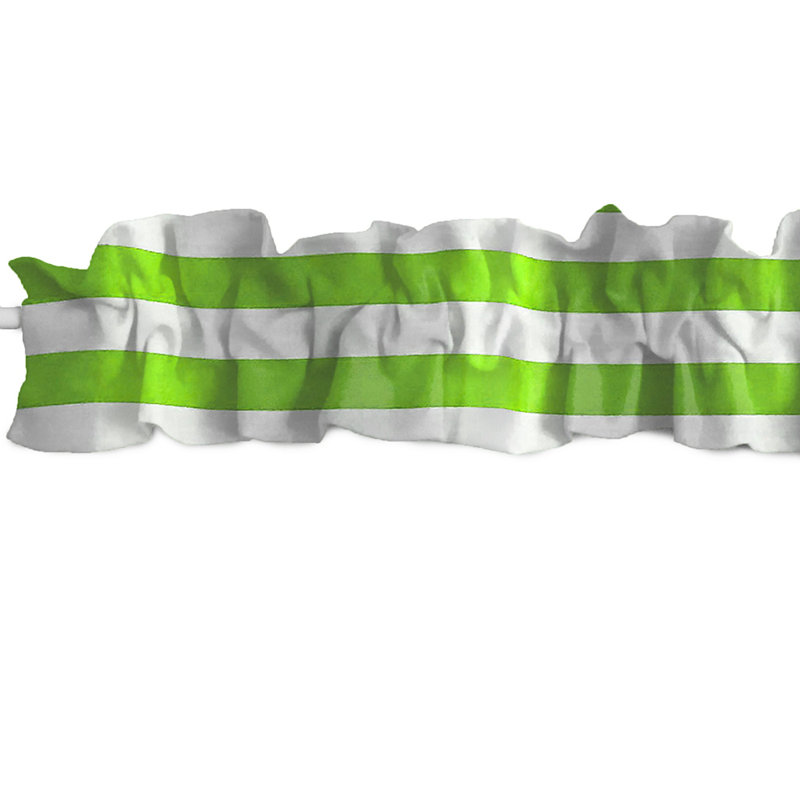 Cantonnière rayée en mélange de coton, L 58 po x L 5 po, Vert