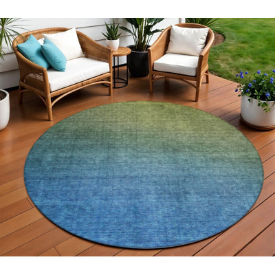 Tapis rond bleu 8 po