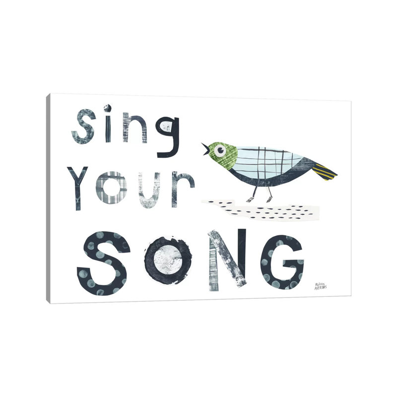 Bird Words III by Melissa Averinos - Wrapped Canvas Print, 20.32 cm H x 30.48 cm W