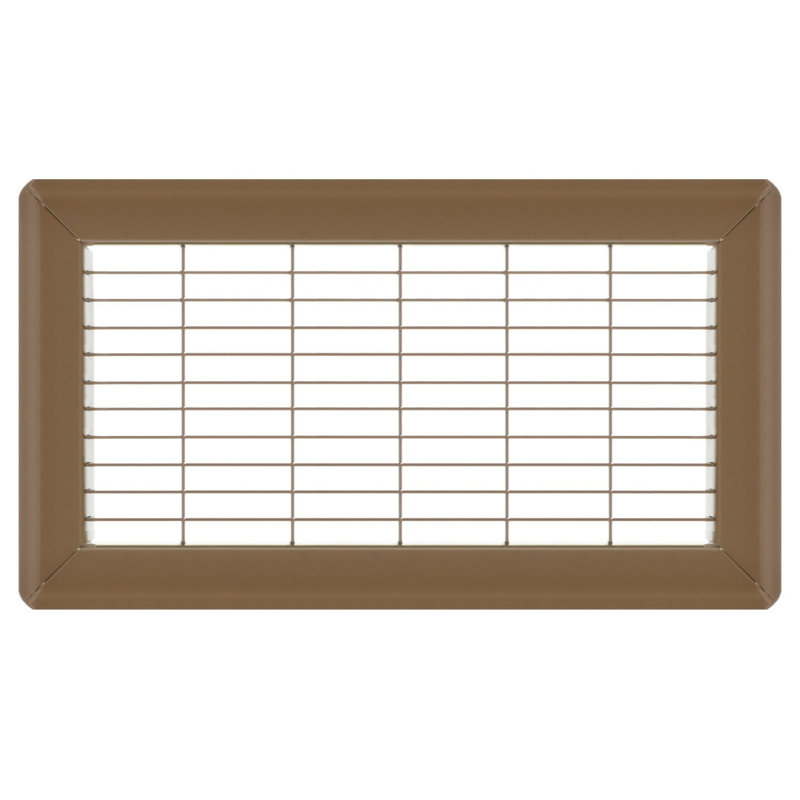 Gril de plancher brun de gros calibre, H 0,9 po x l 6 po x L 12 po