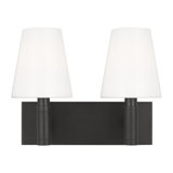 Thomas O'Brien Beckham Classic Bathroom Bedroom Wall Fixture In Aged Iron Finish With Milk Shade