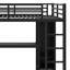 Lit mezzanine en métal avec garde-robe et bureau en L, cubes de rangement et tablettes-1667834176