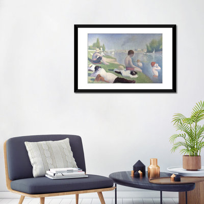 «Bathers at Asnieres 1884» par Georges Seurat, reproduction d'art sur toile