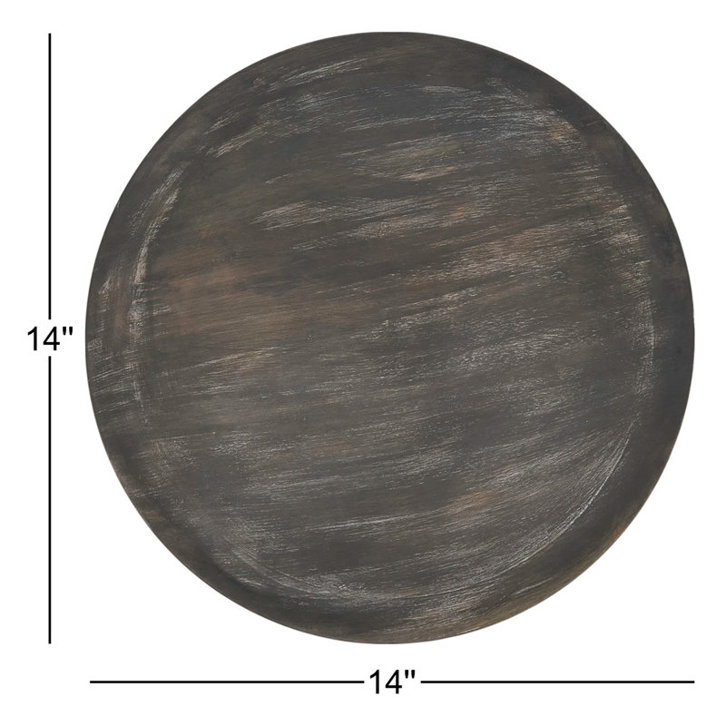 Sousplat Collection Mango Wood No Pattern Charger, Black