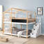 Lits superposés en bois peu encombrants avec échelle de rangement pour enfants