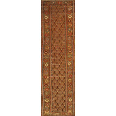 Glafira One-of-a-Kind 3'2" X 12'5" Runner Wool Area Rug in Orange