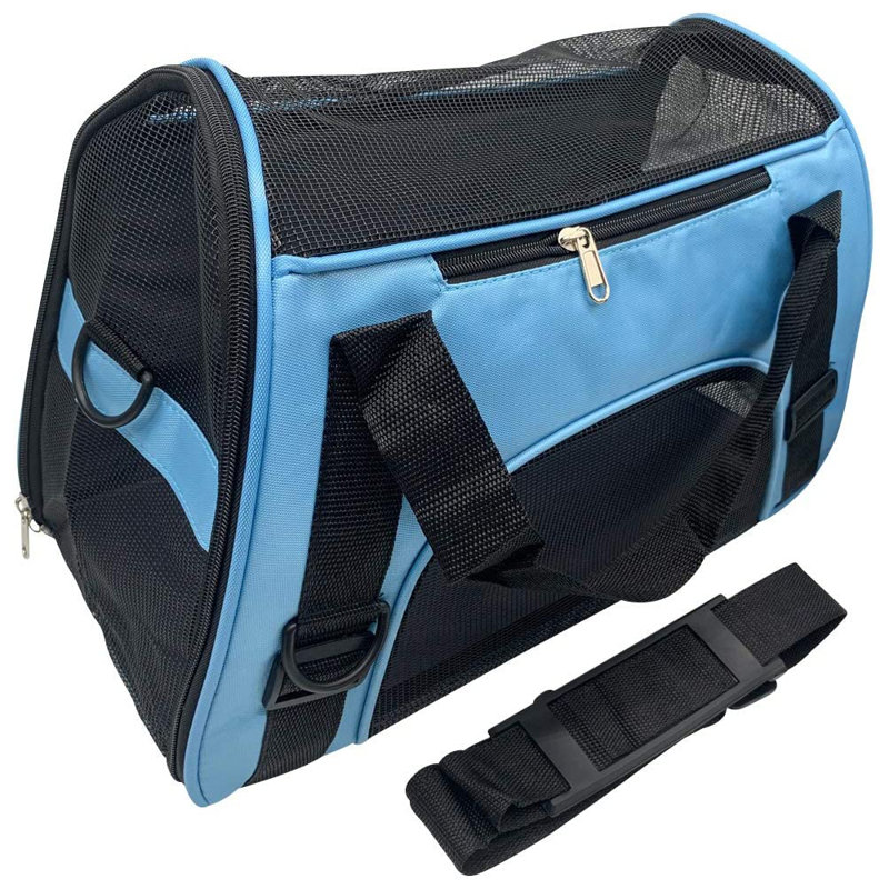 Sac de transport pour animaux de compagnie, Moyen (H 13 po x l 9,6 po x P 18,5 po), Bleu