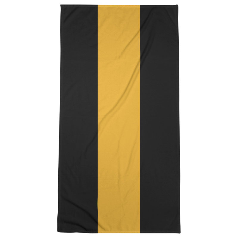 Lightweight Bath Towel, Polyester/Cotton, Black/Gold