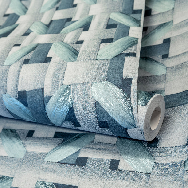 Chelchowska Pepper Collection Shimmer Finish Octogonal Honeycomb Seta 10.05m x 53cm Wallpaper Roll, Teal