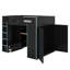 Lit mezzanine double en bois avec bureau, garde-robe, grand espace de rangement et lumière DEL RVB-1020828996