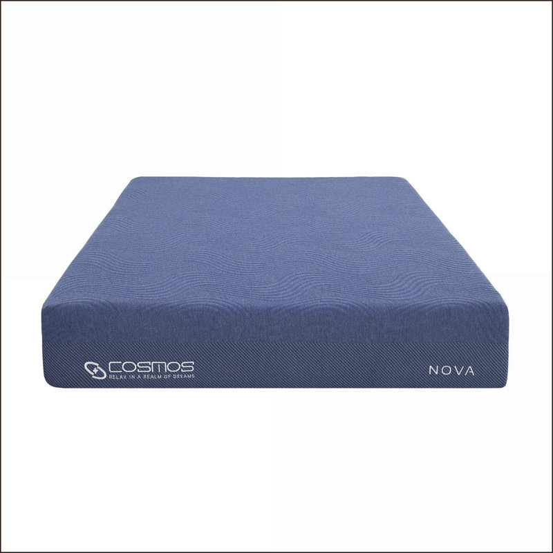 Mattresses | 10'' Queen Foam Core Mattress with Memory Foam, Rolled &amp; Boxed | Blue-gray | Foam, Twin, 10"