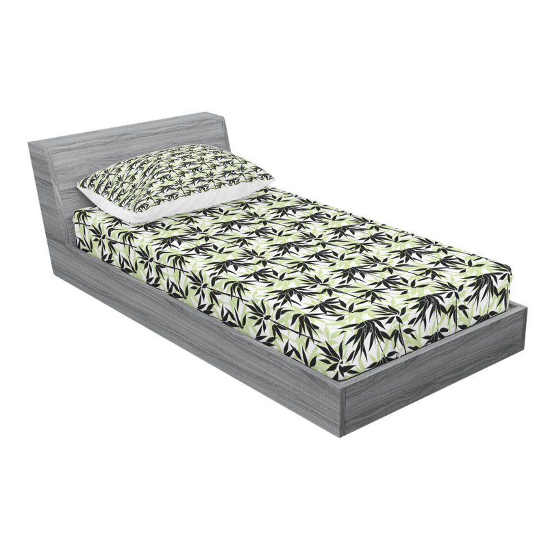 Ensemble de draps floral asiatique, Ensemble de draps pour lit simple TG avec drap-hou