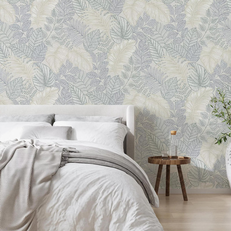 Superfresco Easy Scattered Leaves Floral Wallpaper, Blue
