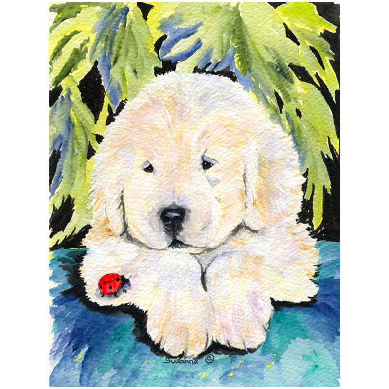 Drapeau de jardin 2 côtés golden retriever