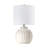 18in Ivory Ceramic Table Lamp with Drum Shade