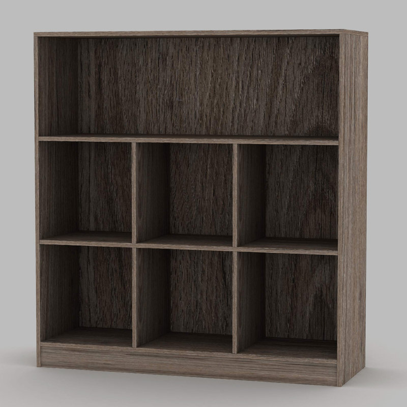 Thorntown 94cm H x 88cm W Cube Bookcase, Anthracite Oak