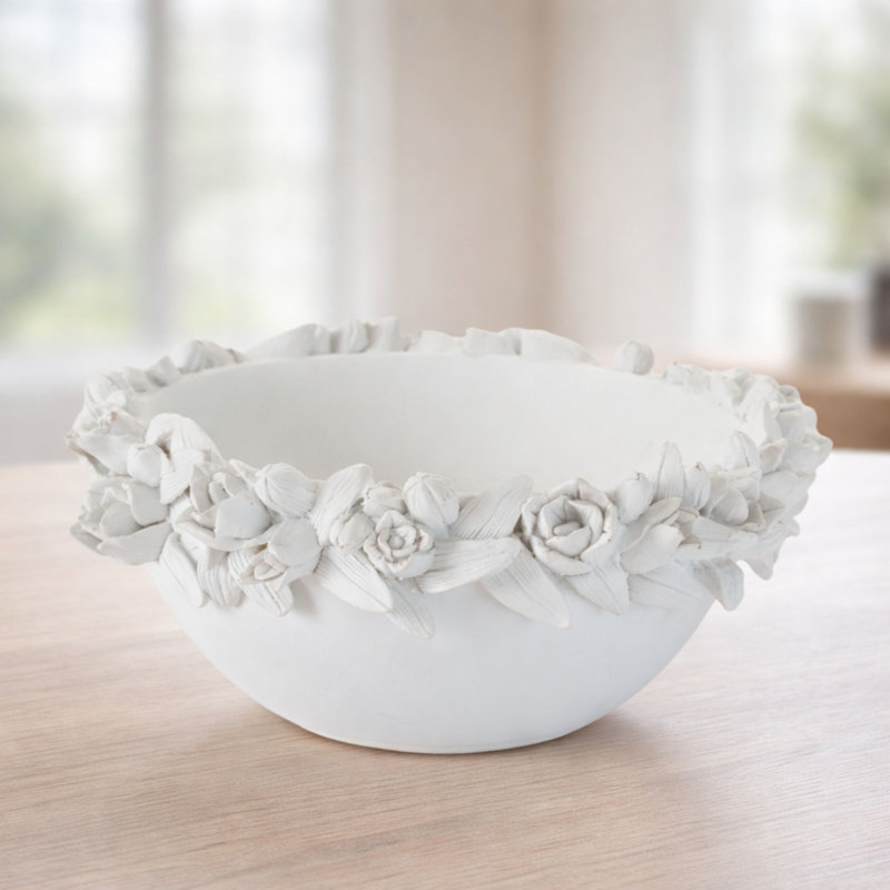 Bol décoratif floral sculpté