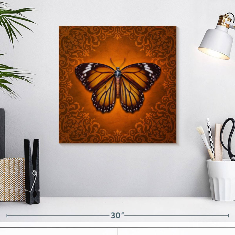 Ornement papillon monarque, H 16 po x l 16 po