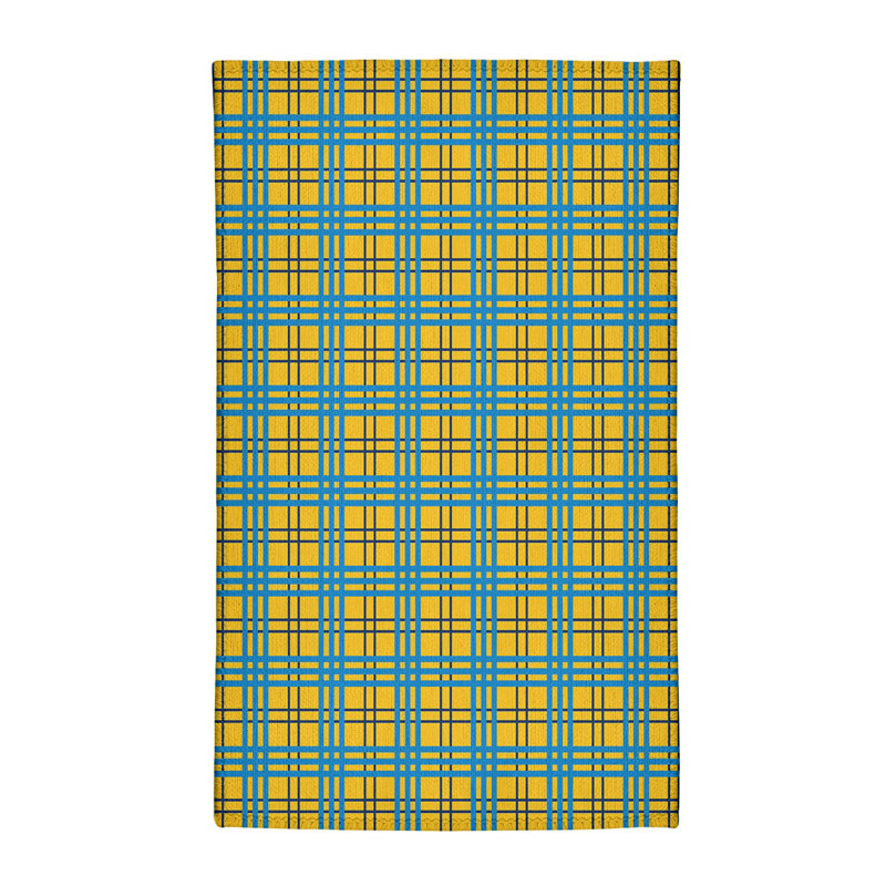 Tapis jaune à carreaux, Rectangle 5 pi x 7 pi