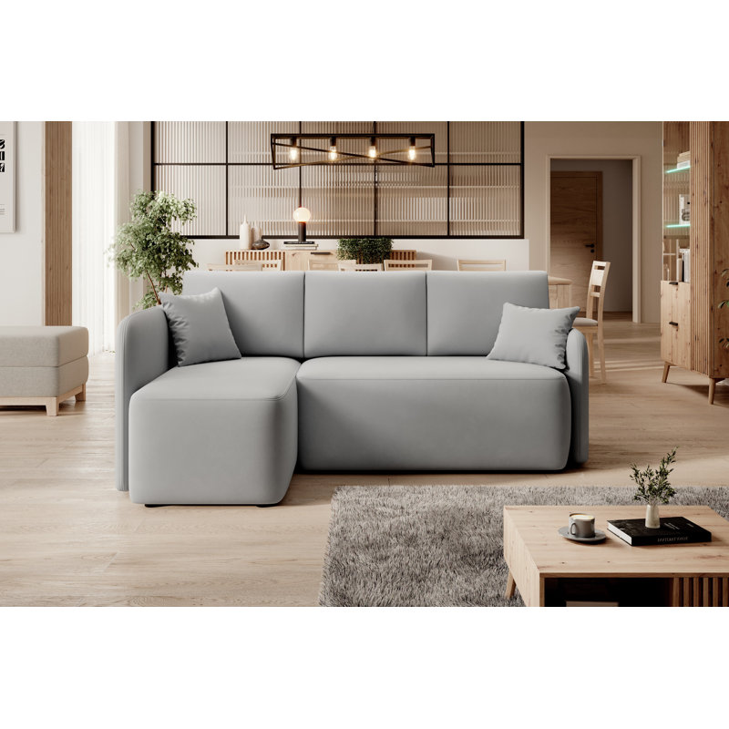 Marleah 3 Seater Sofa Bed, Light Grey, Left Hand Facing