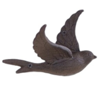  Cast Iron Flying Bird Wall Hook 0.67" H Distressed Farmhouse Iron Hook, Set of 4
