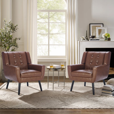 Chaise d'appoint rembourrée Meli 2 pièces