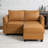 Rudwan Convertible Sectional Air Leather Loveseat with Ottoman – Modern Reversible Chaise Sofa-101482565
